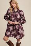 FLORAL TIERED SHIRT DRESS