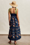 FLORAL SMOCKED TIERED MAXI DRESS