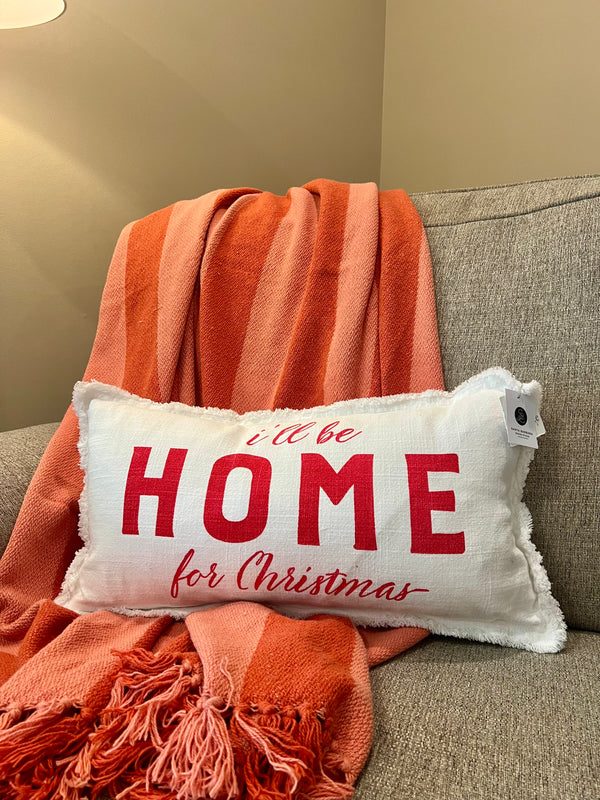 I'LL BE HOME FOR CHRISTMAS LUMBAR PILLOW
