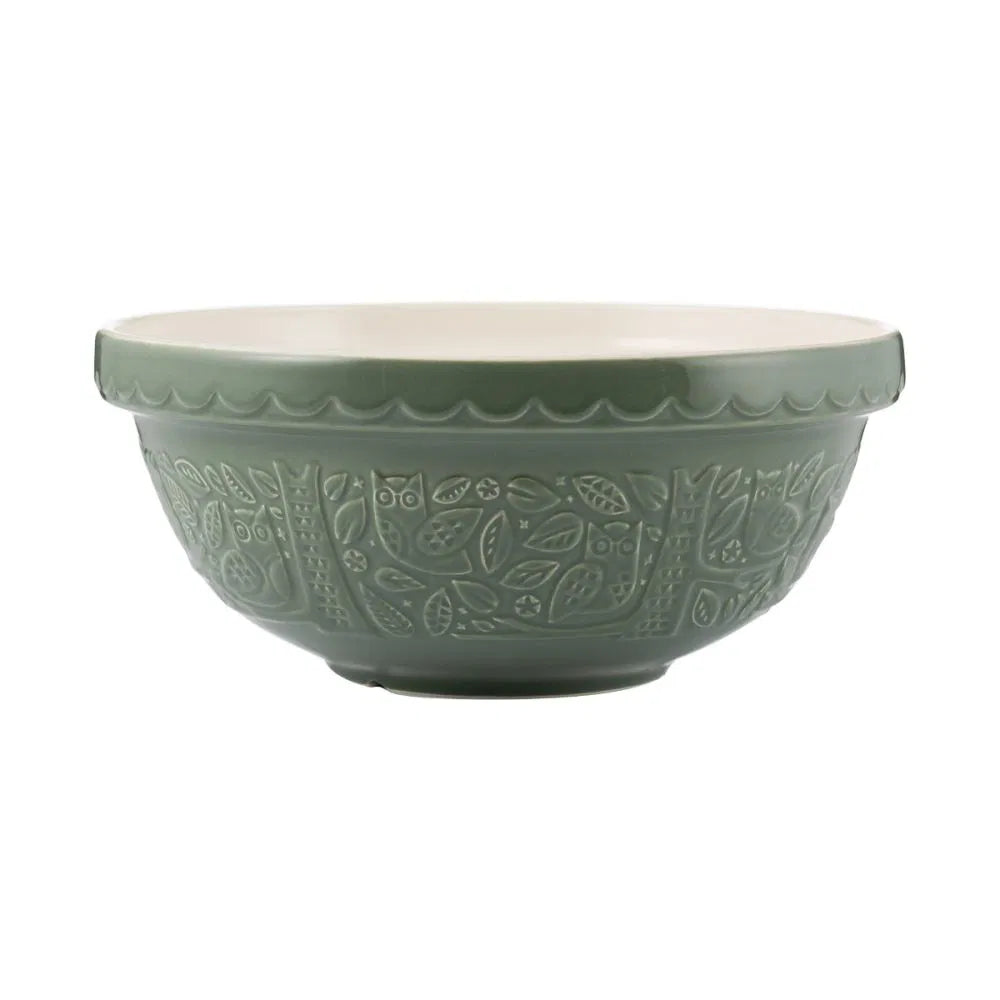 IN THE FOREST COLLECTION SIZE 18, OWL MIXING BOWL, GREEN 11