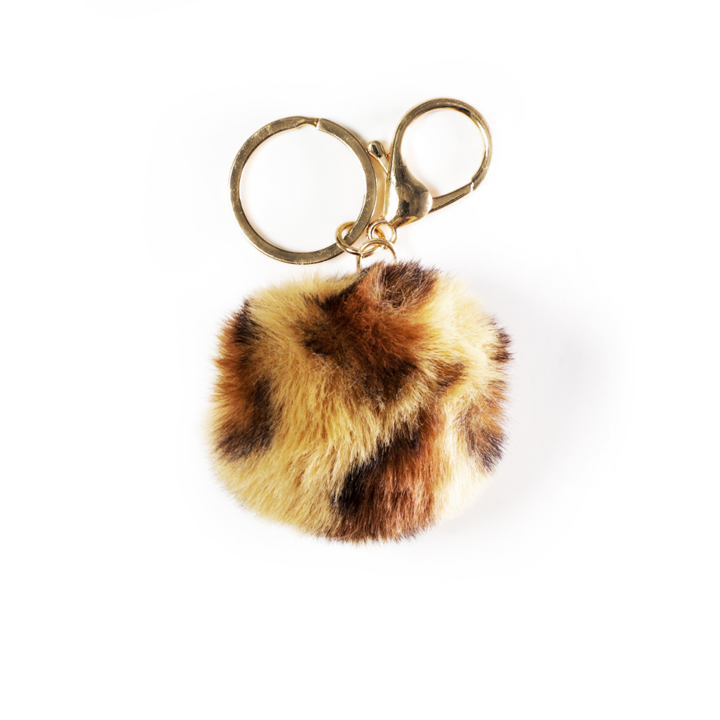 SHEA LEOPARD POM POM KEYCHAIN