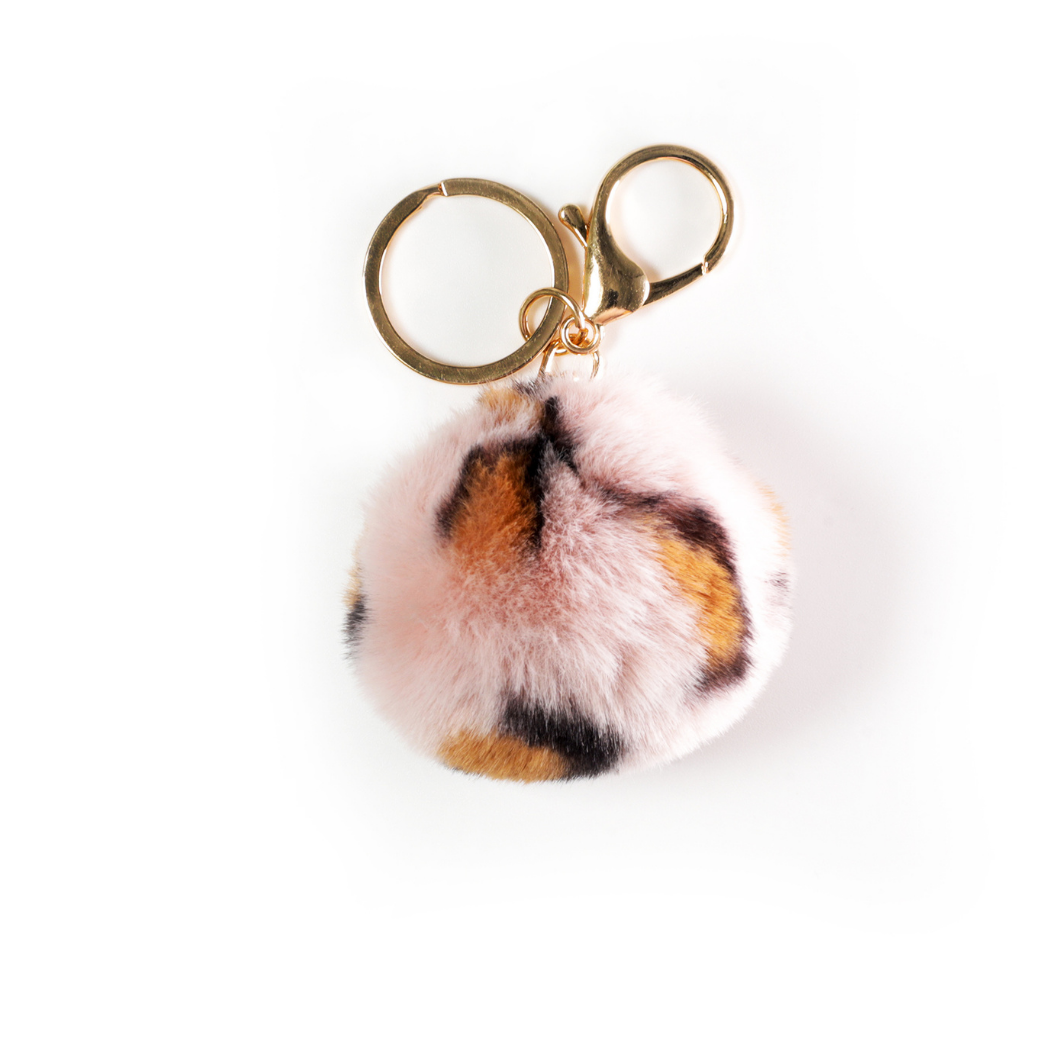 SHEA LEOPARD POM POM KEYCHAIN