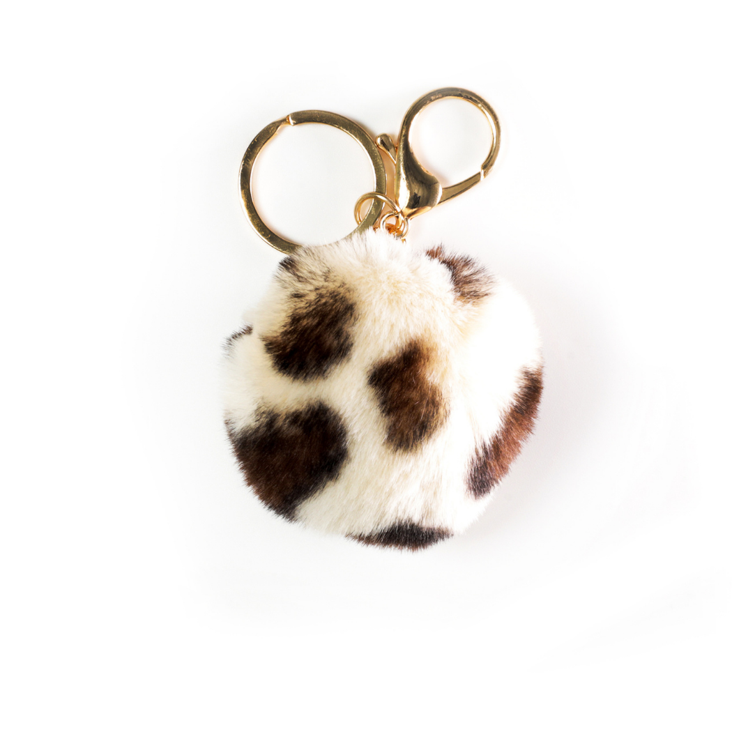 SHEA LEOPARD POM POM KEYCHAIN