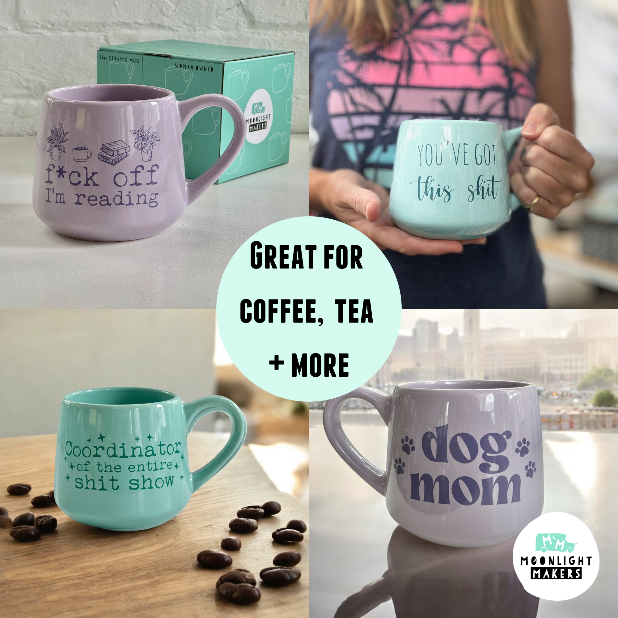 DOG MOM - 16OZ MUG - CUTE GIFT FOR DOG LOVER, DOG MOM