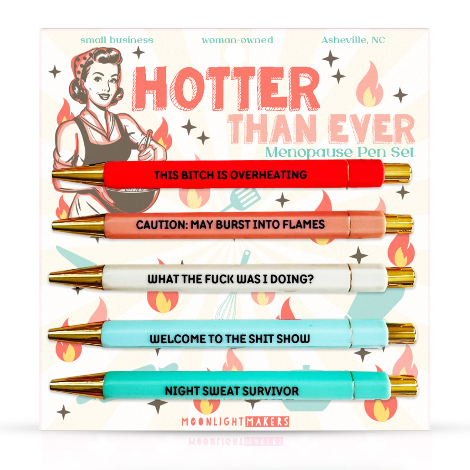 HOTTER THAN EVER - MENOPAUSE PEN SET - FUNNY GFIT FOR HER
