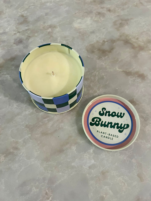 SNOW BUNNY SLOPESIDE TIN CANDLE