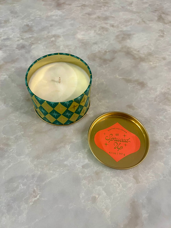 ALL SPRUCED UP HOTEL TIN CANDLE