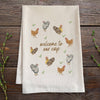 WELCOME TO OUR COOP- WATERCOLOR KITCHEN TOWELS