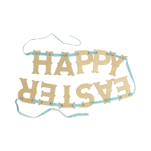 VINTAGE HAPPY EASTER GLITTER VINTAGE BANNER