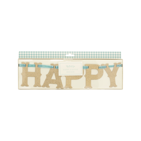 VINTAGE HAPPY EASTER GLITTER VINTAGE BANNER