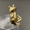 BRASS SITTING FROG