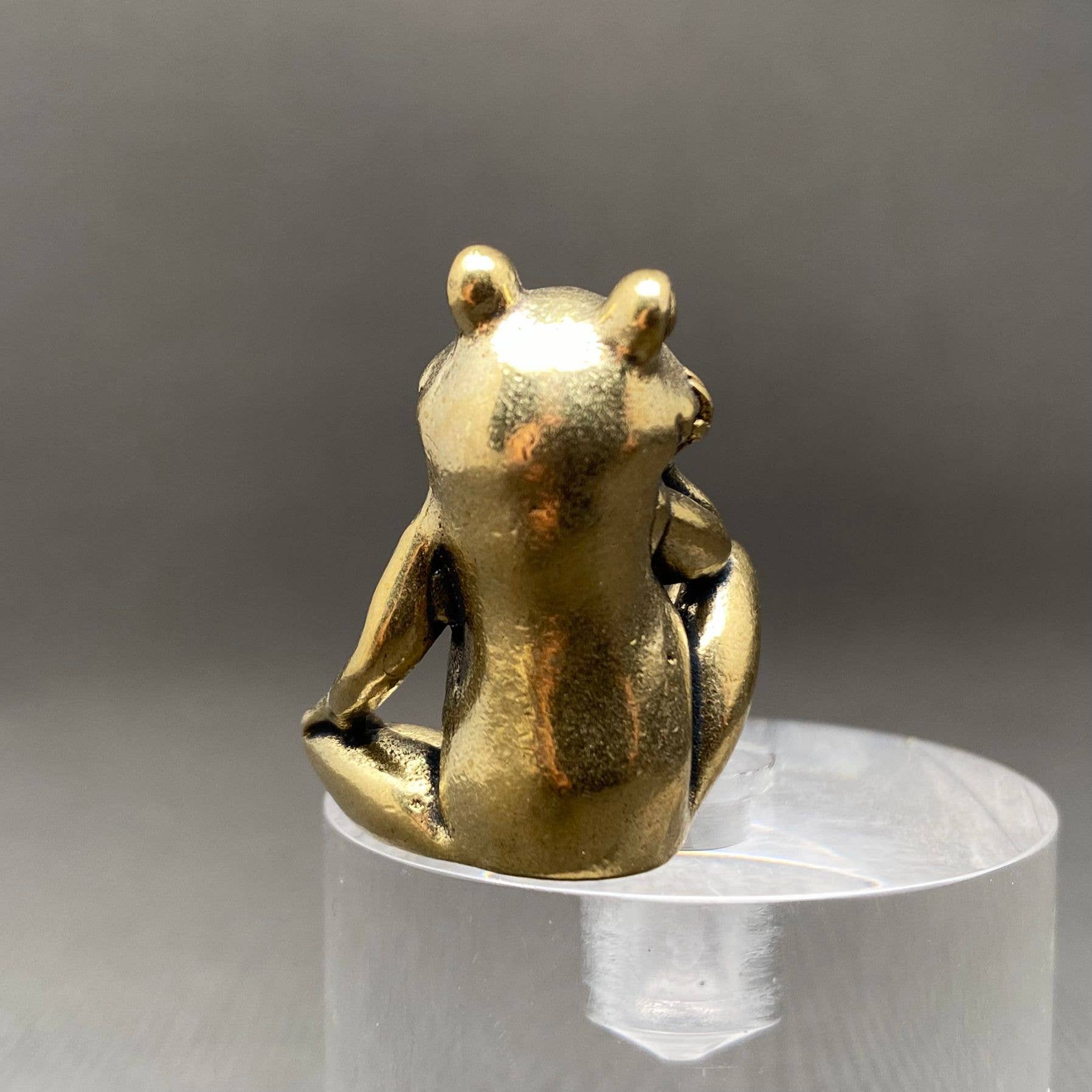 BRASS SITTING FROG
