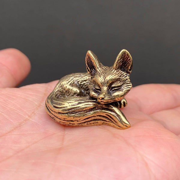 BRASS SLEEPING FOX