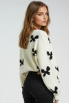 BOW PRINT TIE-FRONT CARDIGAN