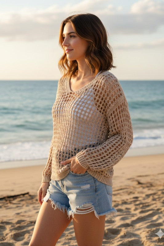 OPENWORK KNIT SWEATER