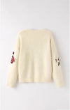 FLORAL EMBROIDERED KNIT SWEATER