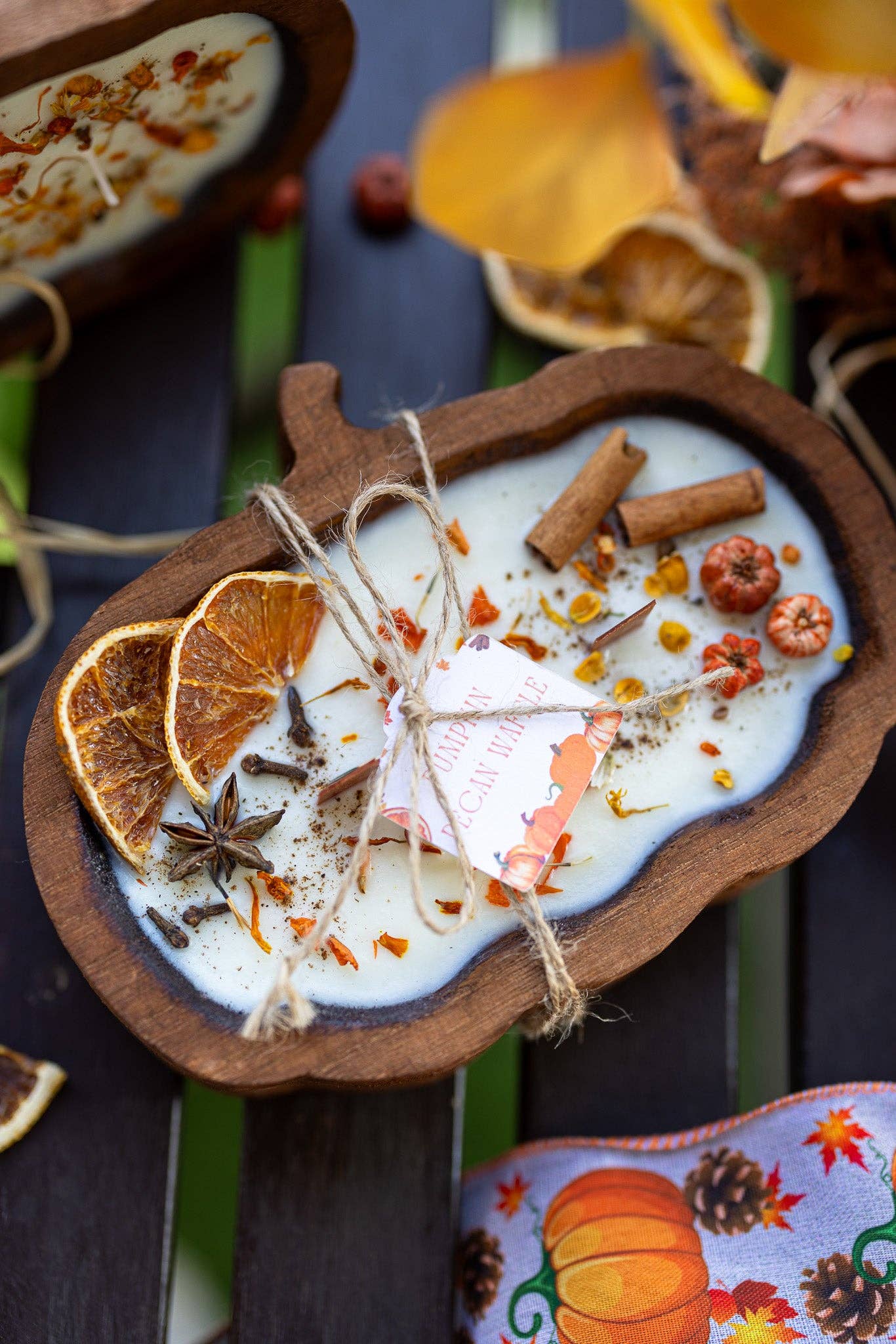 WOODEN PUMPKIN DOUGH BOWL