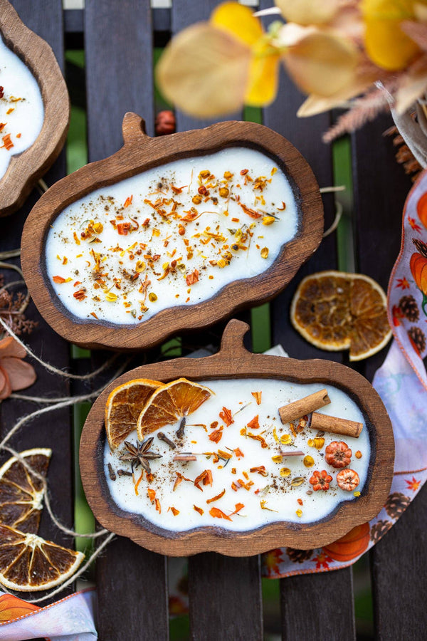WOODEN PUMPKIN DOUGH BOWL