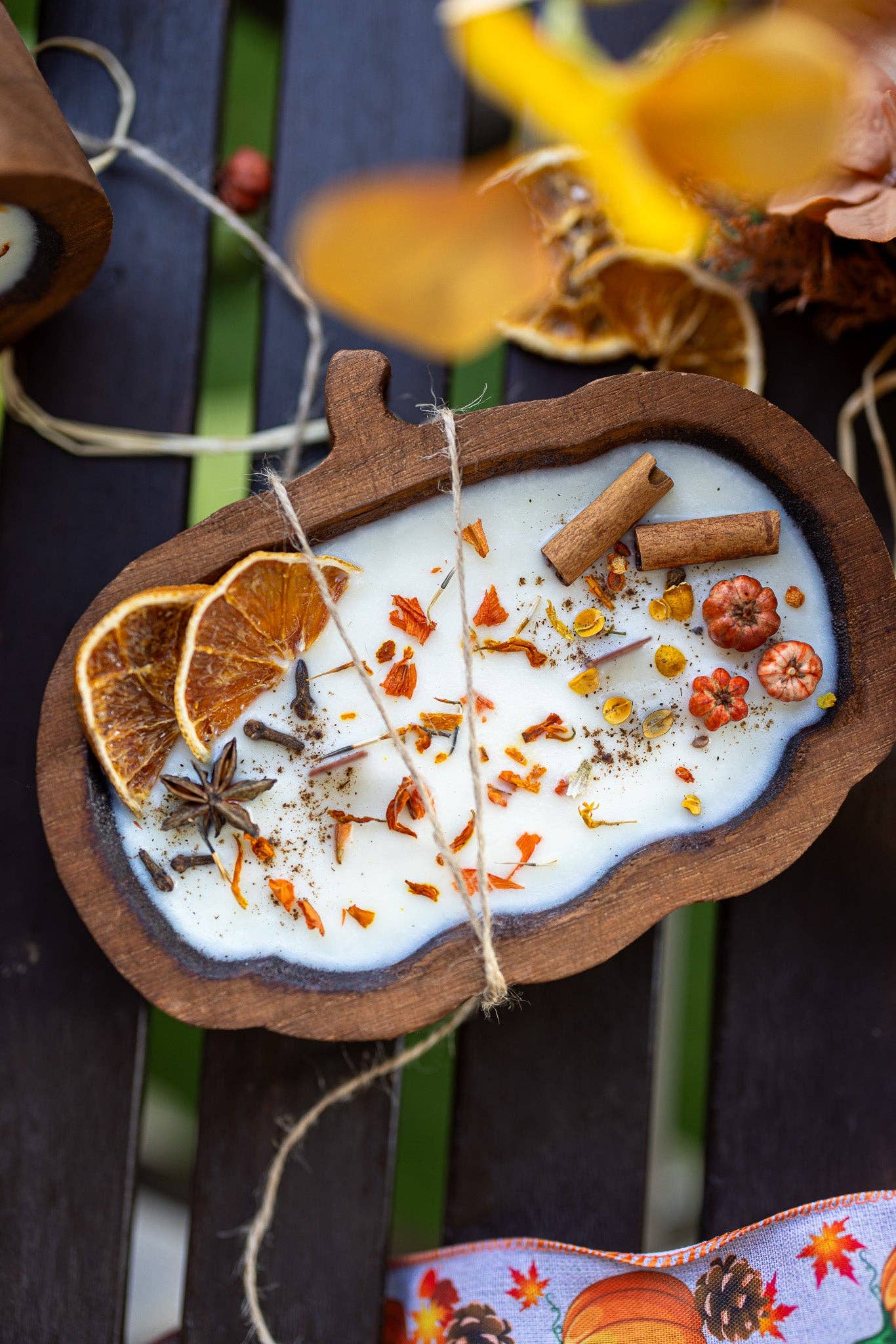 WOODEN PUMPKIN DOUGH BOWL