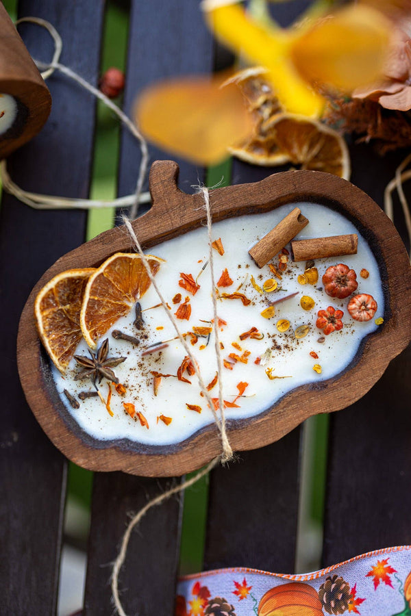 WOODEN PUMPKIN DOUGH BOWL