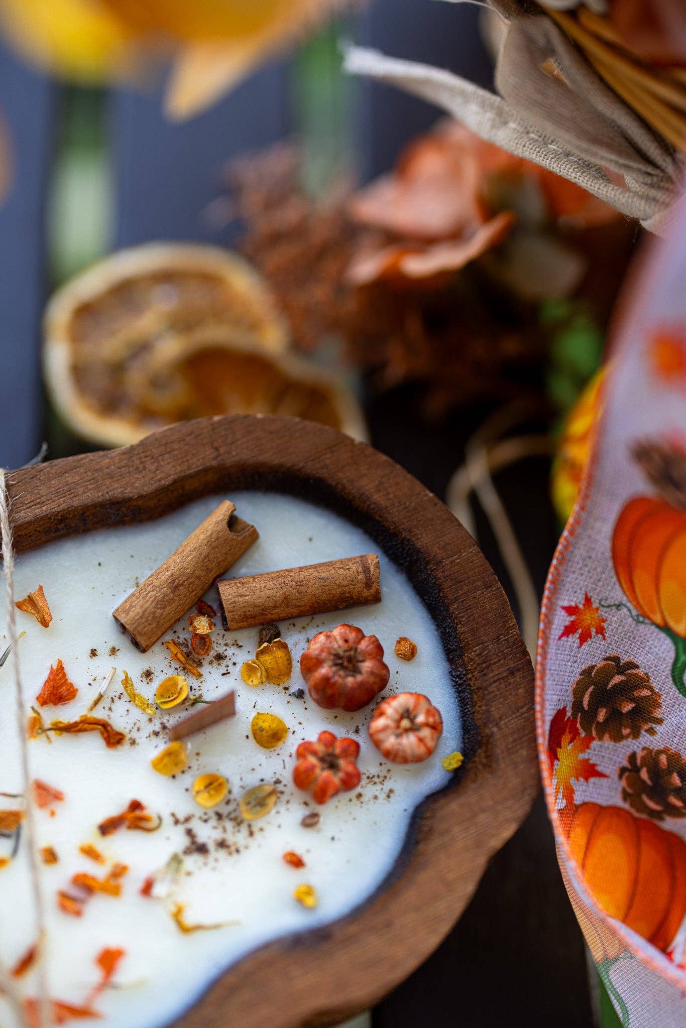WOODEN PUMPKIN DOUGH BOWL