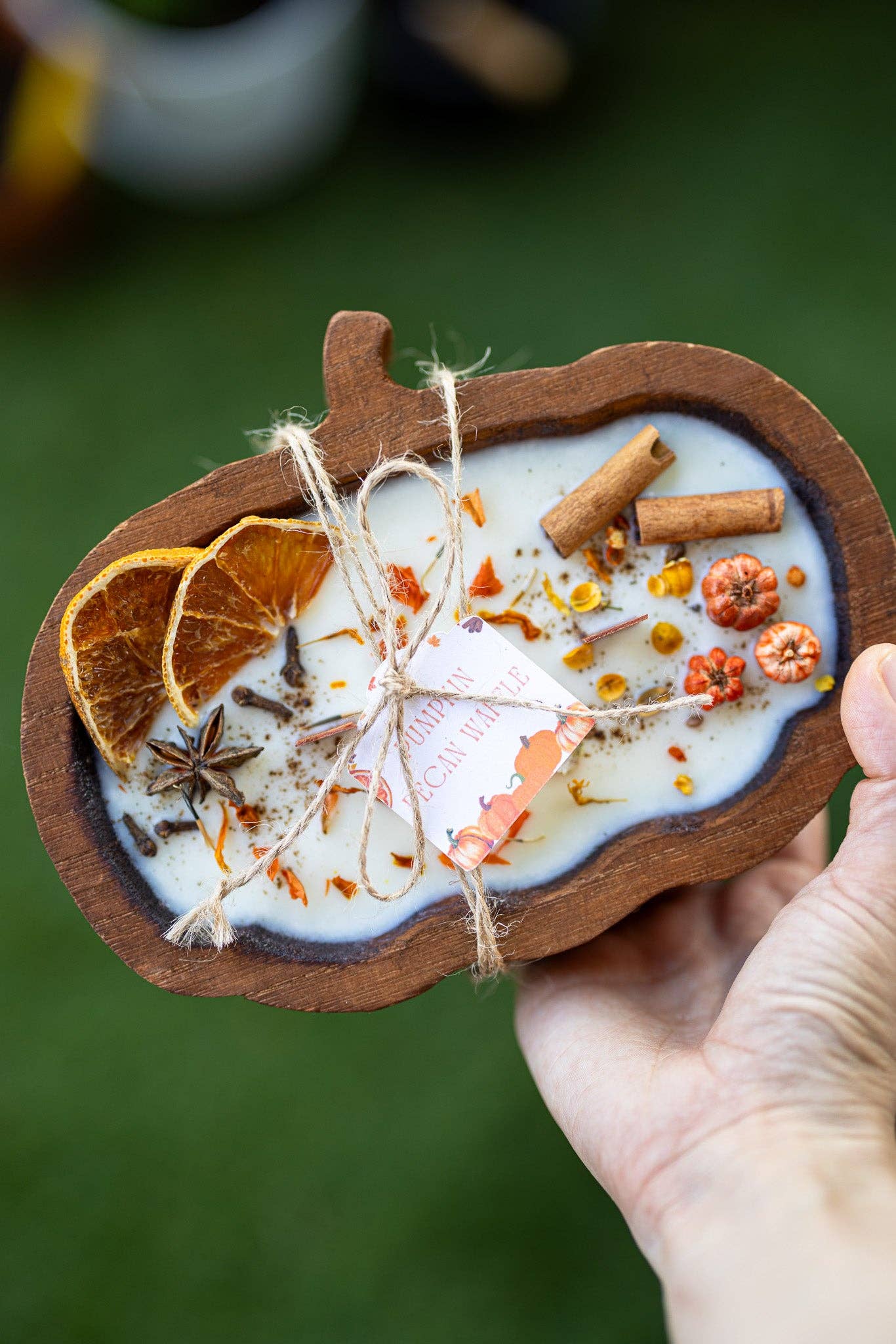 WOODEN PUMPKIN DOUGH BOWL