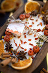 LARGE WOODEN PUMPKIN PECAN WAFFLE CANDLE