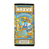 A chocolate bar packaging with illustrated characters and text indicating the product is a kettle chips truffle bar.