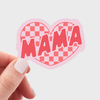 MAMA CHECKERED HEART STICKER