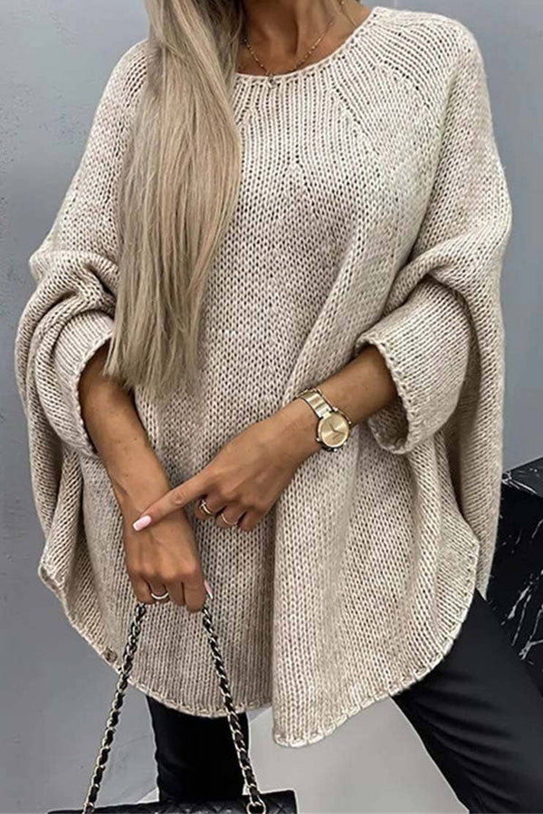 OVERSIZED KNIT SHAWL SWEATER