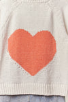 V-NECK HEART POCKET IVORY CARDIGAN