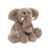 Plush elephant toy on a white background