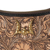 HANDTOOLED DANNIA MEDIUM PURSE - DISTRESSED BROWN