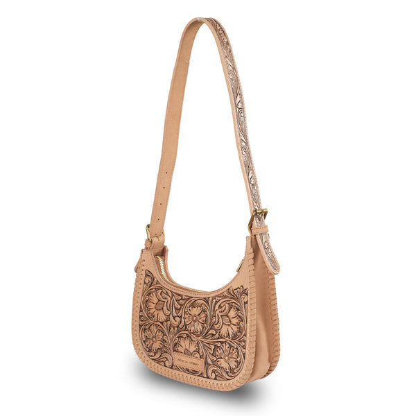HANDTOOLED DANNIA MEDIUM PURSE - SLANT FORM