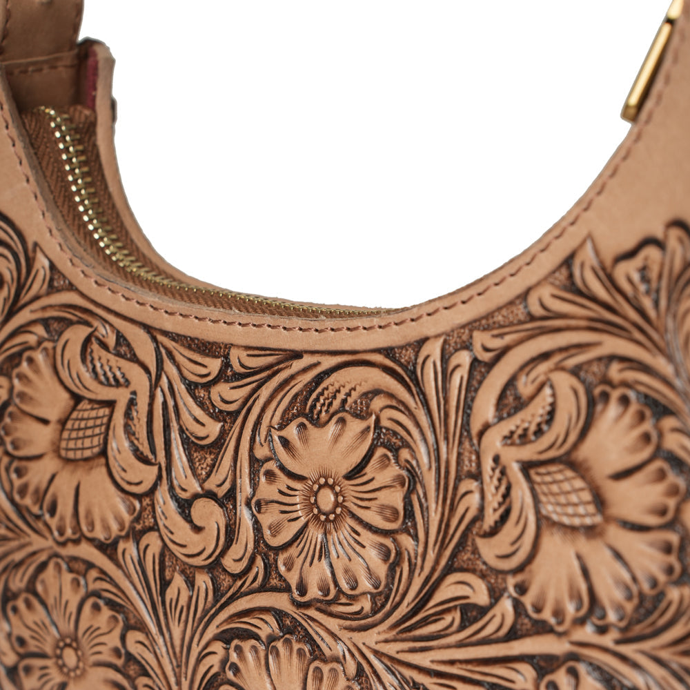 HANDTOOLED DANNIA MEDIUM PURSE - SLANT FORM