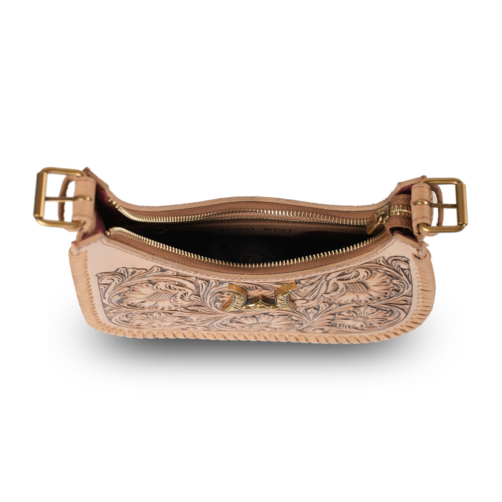 HANDTOOLED DANNIA MEDIUM PURSE - SLANT FORM