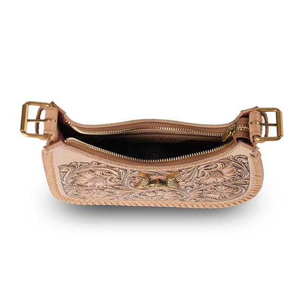 HANDTOOLED DANNIA MEDIUM PURSE - SLANT FORM