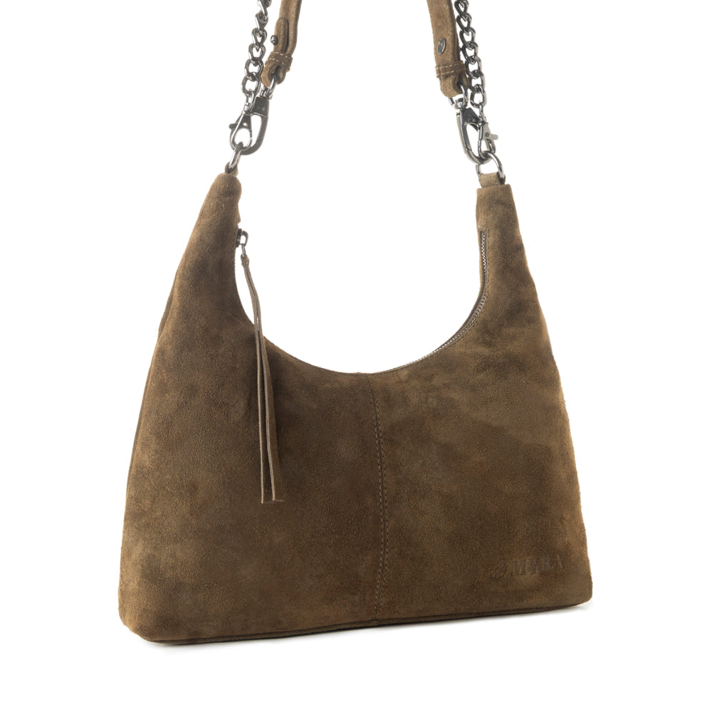 MYRA JUNIPER TRAIL GENUINE SUIDE BAG OLIVE