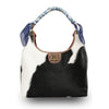 LW MEDIUM PURSE - BLACK & WHITE COWHIDE