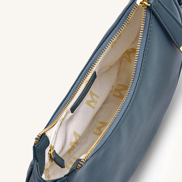 MIRA & MOSS SABINE CRESCENT CROSSBODY BAG - PINE TEAL
