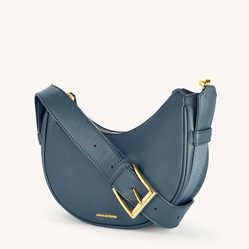 MIRA & MOSS SABINE CRESCENT CROSSBODY BAG - PINE TEAL
