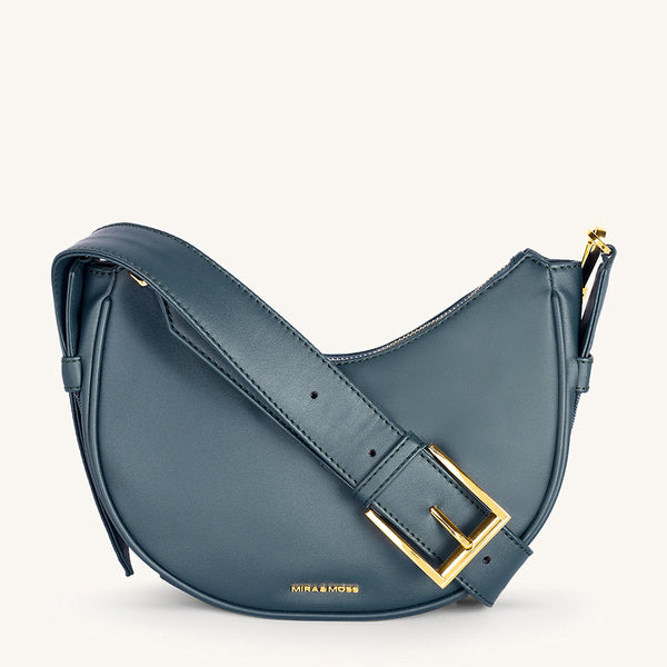 MIRA & MOSS SABINE CRESCENT CROSSBODY BAG - PINE TEAL