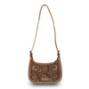 HANDTOOLED DANNIA LARGE PURSE - SADDLE BROWN