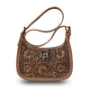 HANDTOOLED DANNIA LARGE PURSE - SADDLE BROWN