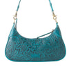 MYRA HERITAGE VINE EMBOSSED LEATHER BAG FOR WOMEN IN TURQUOISE