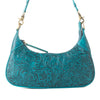 MYRA HERITAGE VINE EMBOSSED LEATHER BAG FOR WOMEN IN TURQUOISE