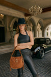 MYRA YELLOWSTONE WESTBROOK SUEDE LEATHER BAG IN AMBER DUSK