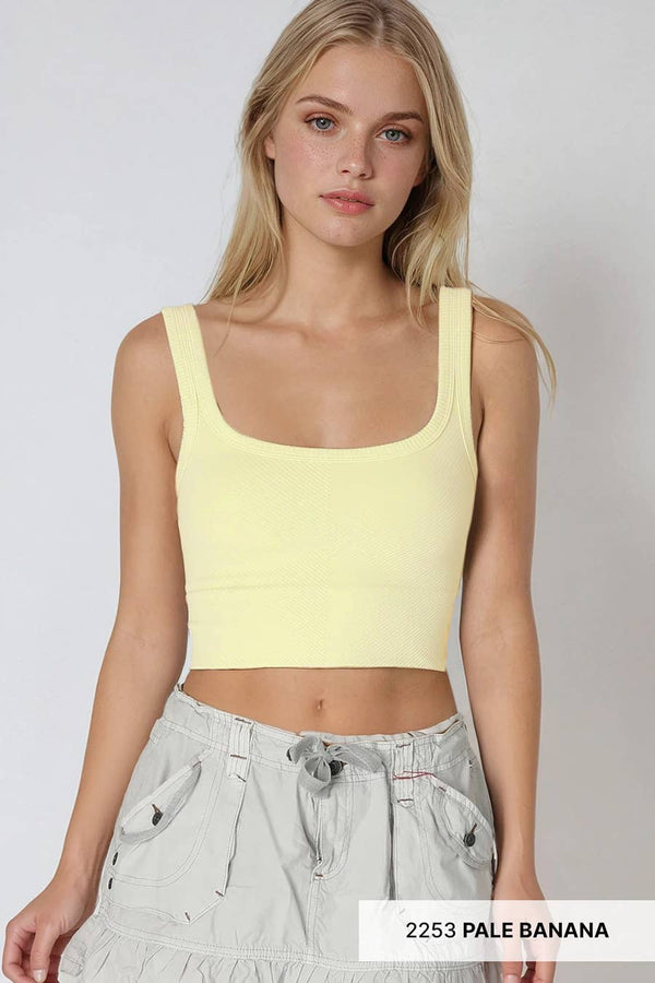 CHEVRON RIBBED CROP TOP