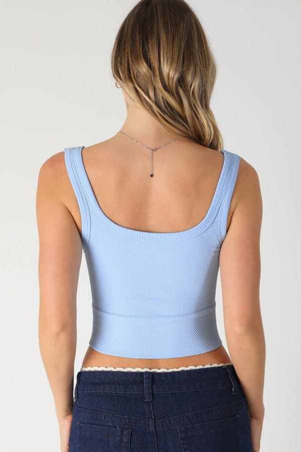 CHEVRON RIBBED CROP TOP