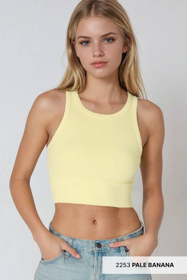 CHEVRON HIGHNECK CROP TOP